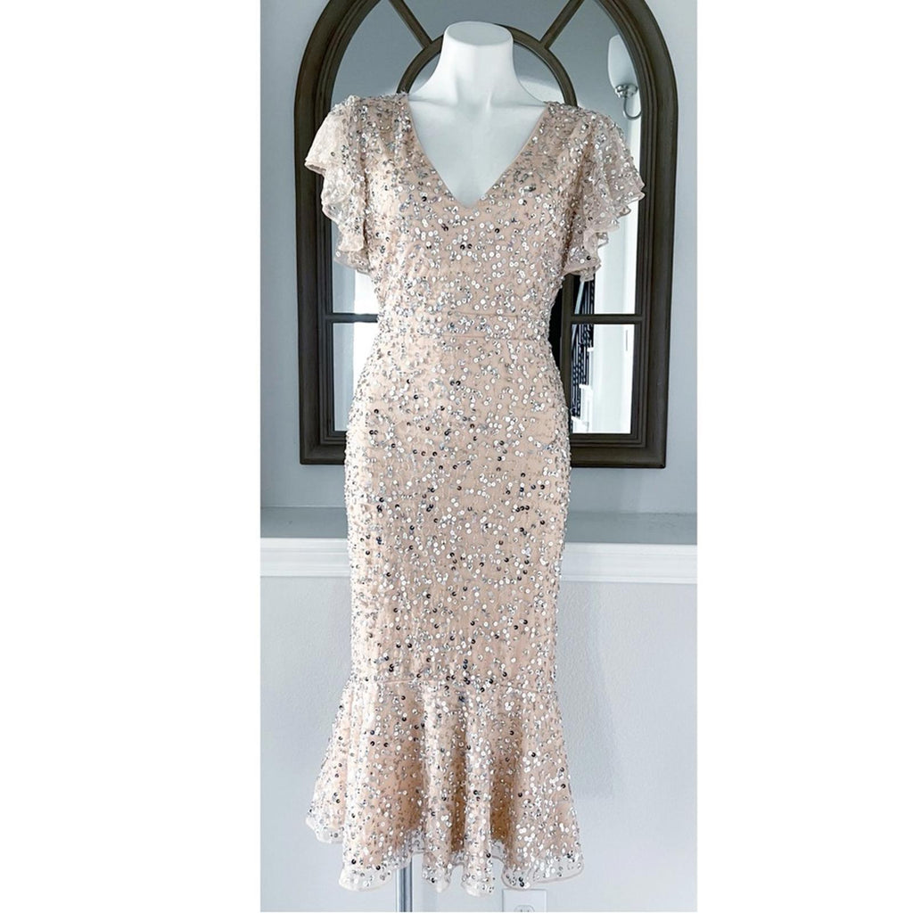Mac Duggal Cocktail Dress, Light Peach Size 2 Style New w/Tag Retail $398