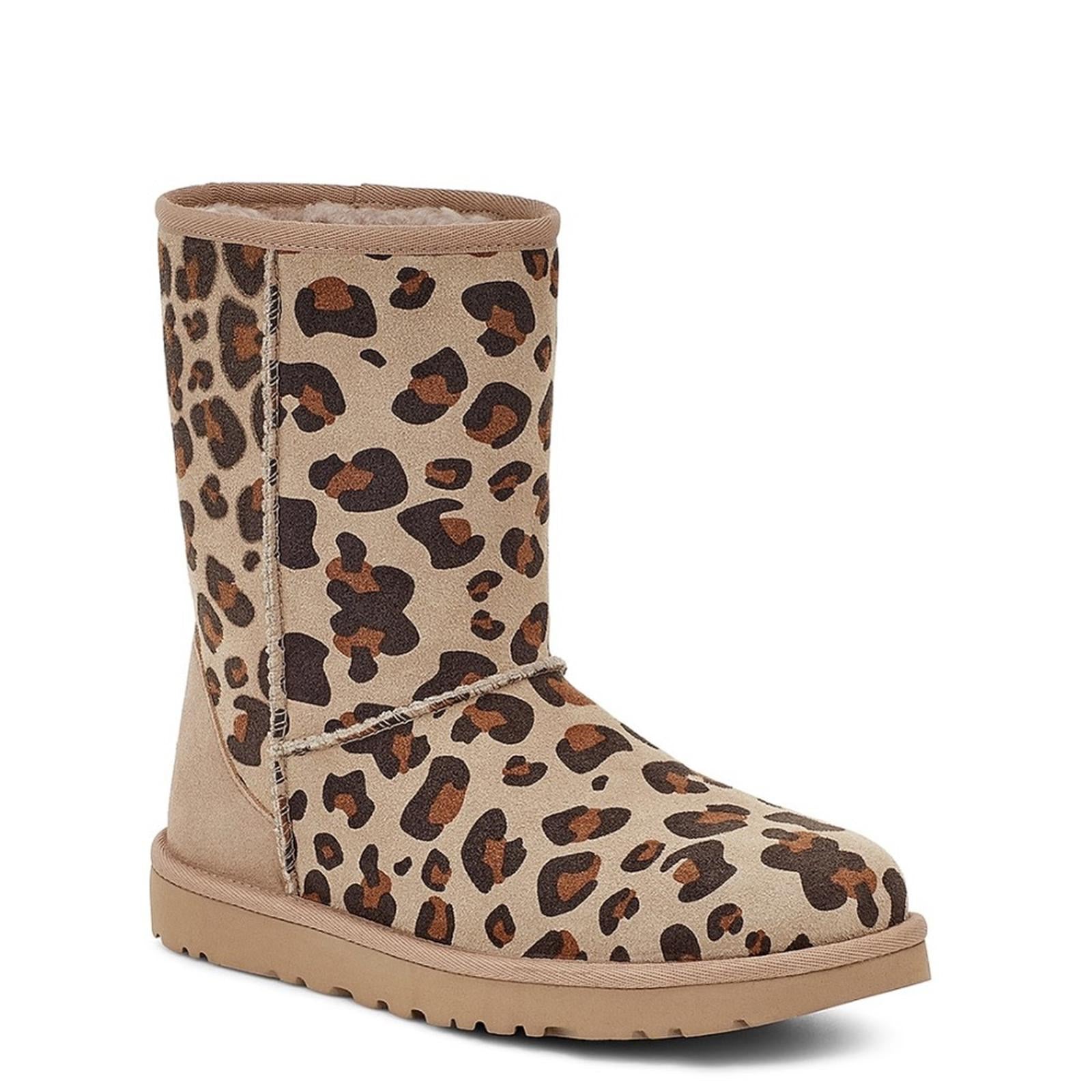 UGG Genuine Sheepskin Lined Leopard Print Boots, Size EU36 US5 New in Box
