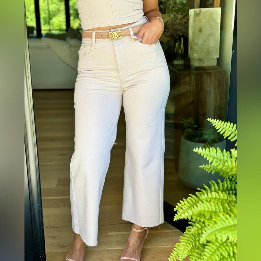 FRAME Denim CREAM High Waist Capris Pants, Light Peach Size 28 EXCELLENT!