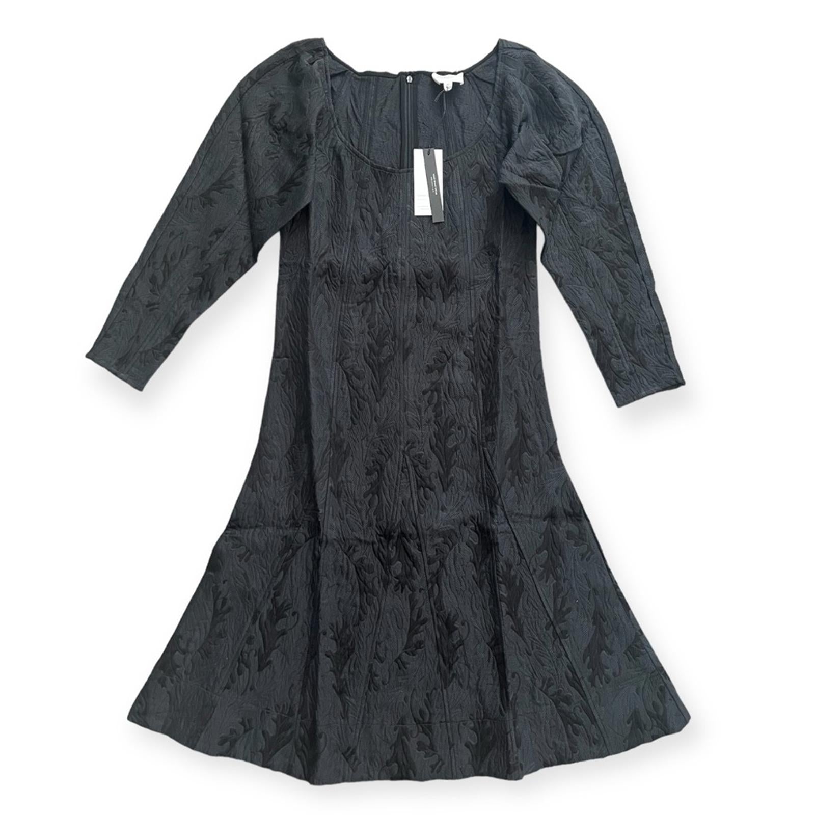 WhoWhatWear Madeline Puff-Sleeve Jacquard Silk Blend Dress, Size XS New w/Tag