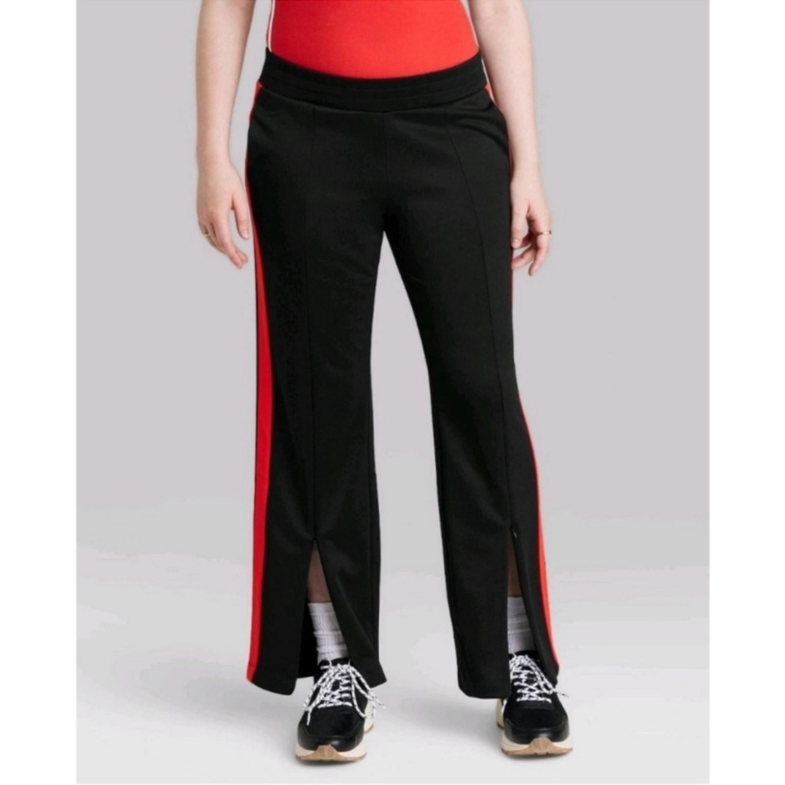 Wild Fable Black High-Rise Track Pants w/Zippered Slits, Size 3X New w/Tag