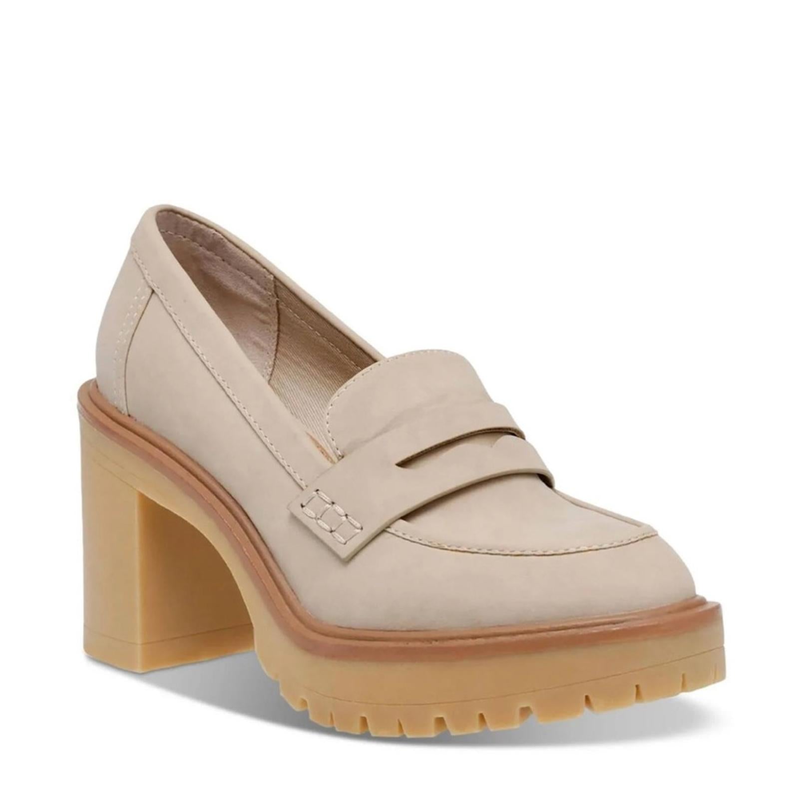 Dolce Vita JayJay Block Heel Lug-Sole Penny Loafers, Ivory Size 11 New in Box