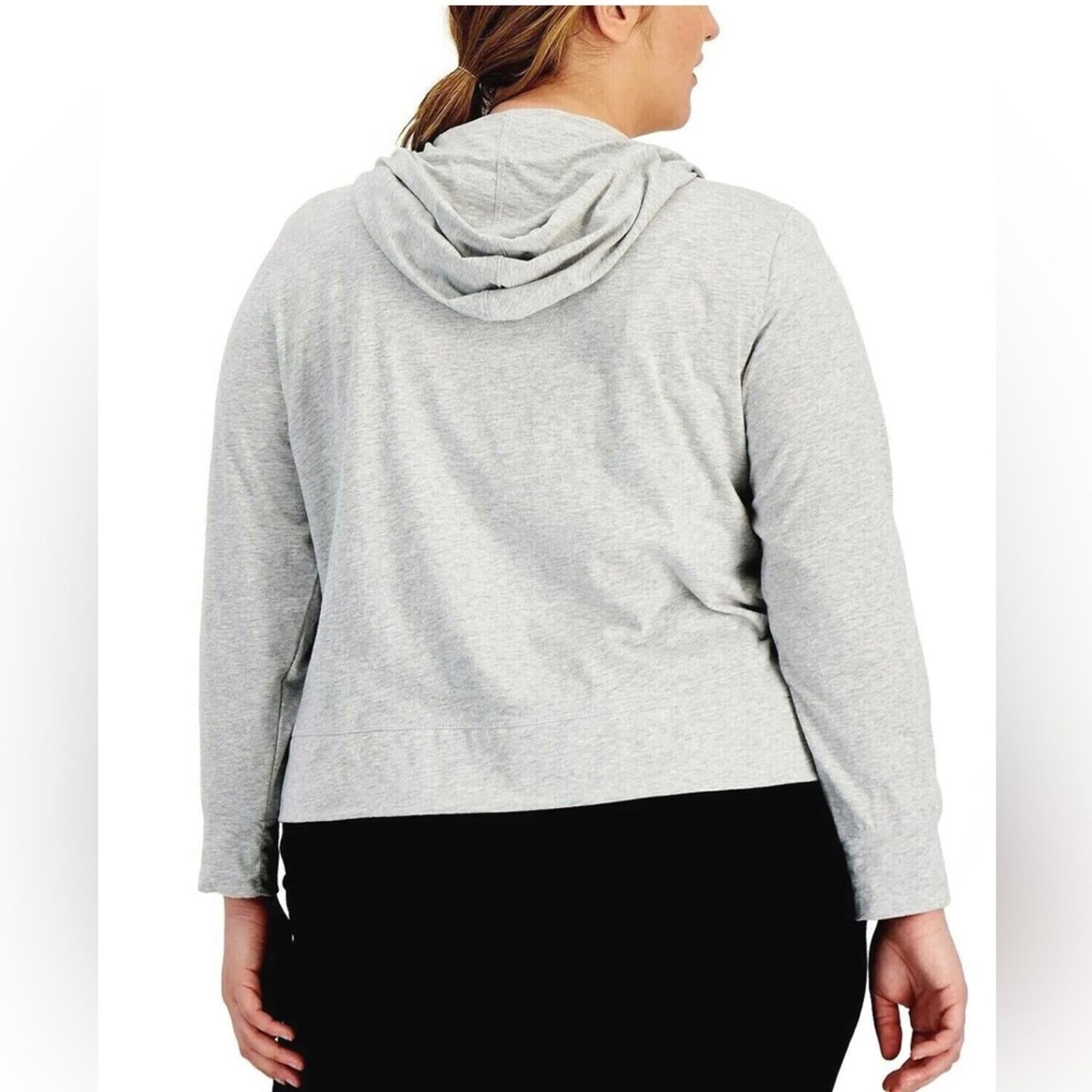 ID Ideology Retro Recycled Full Zip Jacket Heather Grey Whisper Plus Size 2X NWT