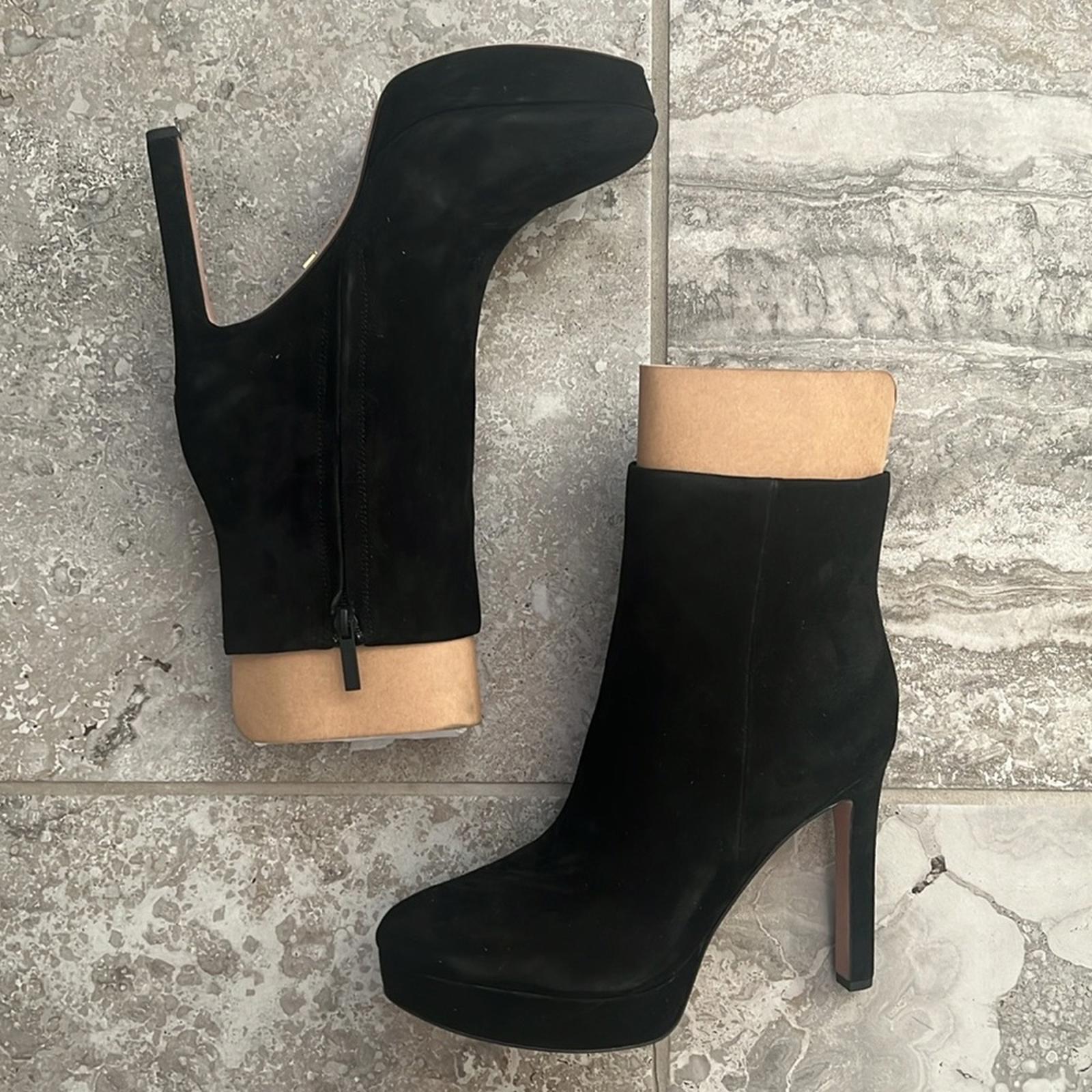 Veronica Beard Dali Suede Platform Ankle Boots, Black Size 9 New in Box $550