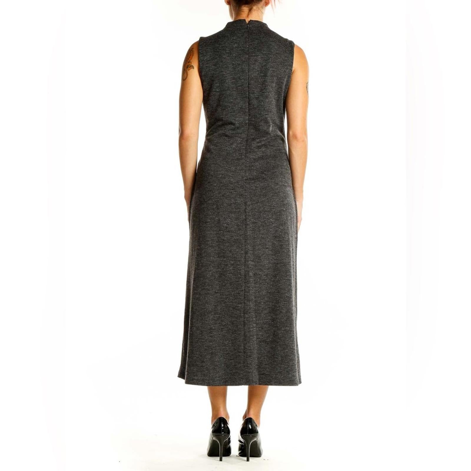 Lauren Ralph Lauren Charcoal Sleeveless Midi Dress, Size 14