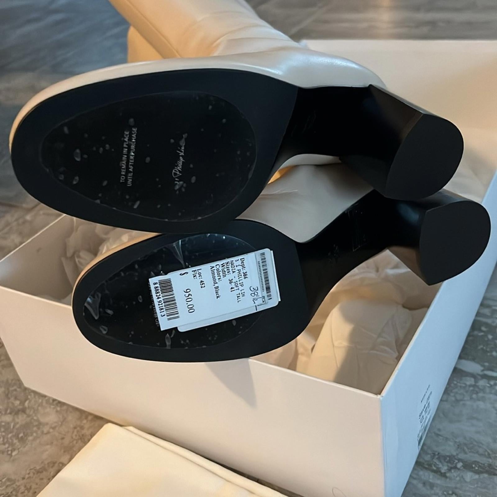 3.1 Phillip Lim Nadia High Block Heel Boots, Size 38.5 New in Box Retail $950