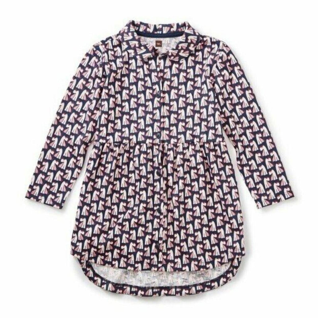 Tea Collection Scottish Dog Print Long Sleeve Shirt Dress, Size 8 EXCELLENT!