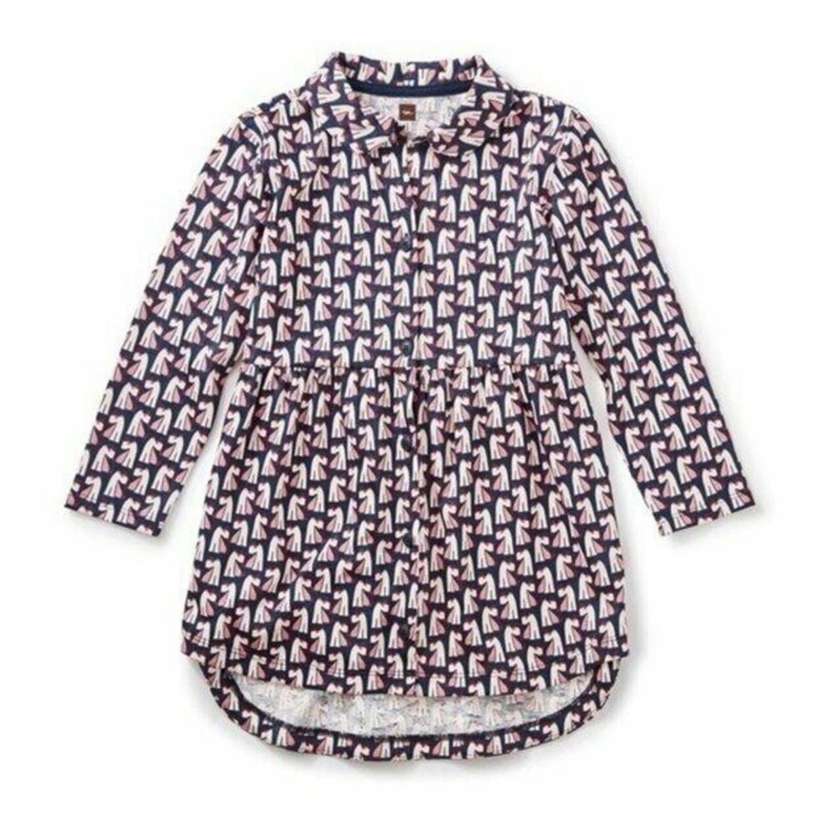 Tea Collection Scottish Dog Print Long Sleeve Shirt Dress, Size 8 EXCELLENT!