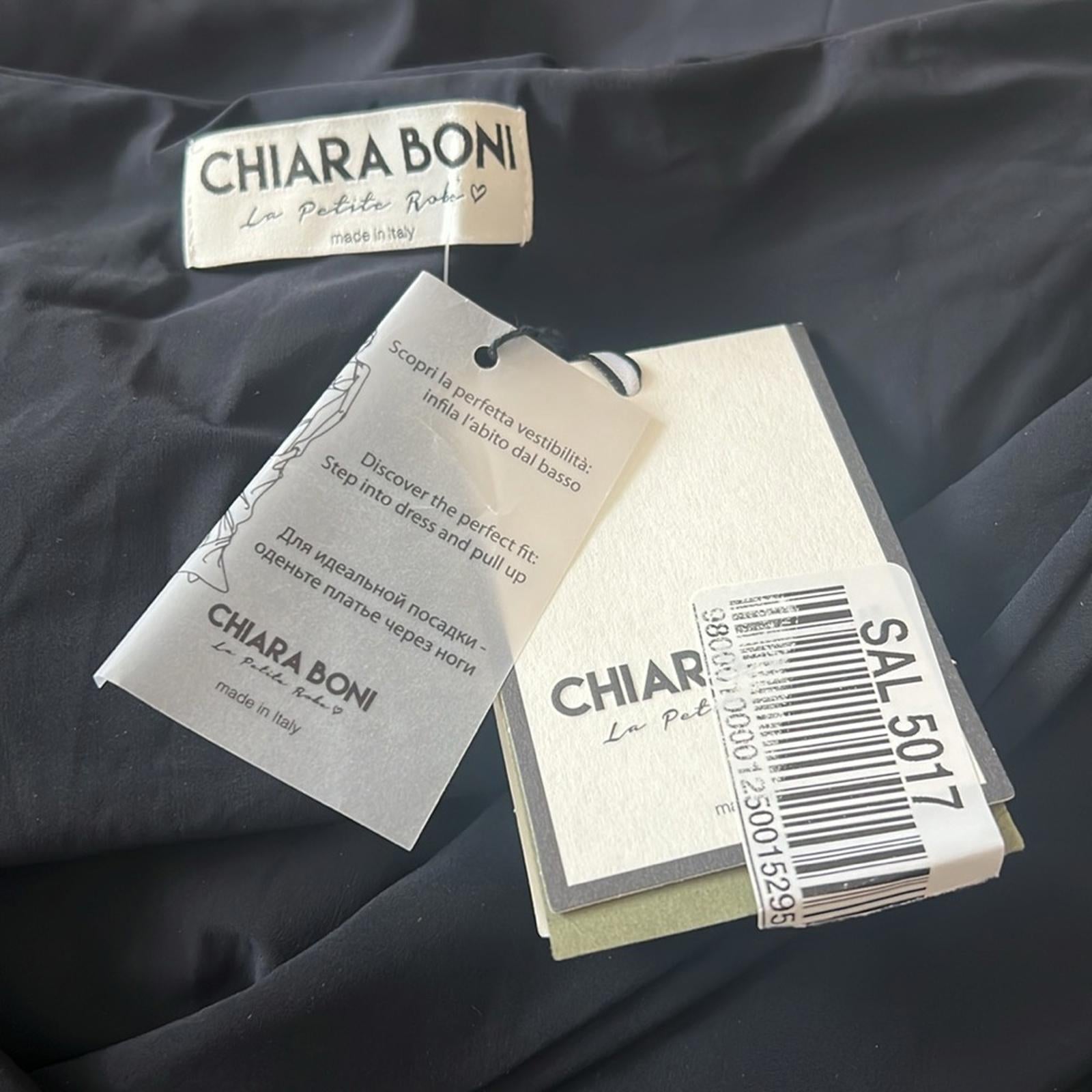 NWT Chiara Boni La Petite Robe Zalfa Column Gown in Black Size 16 MADE IN ITALY