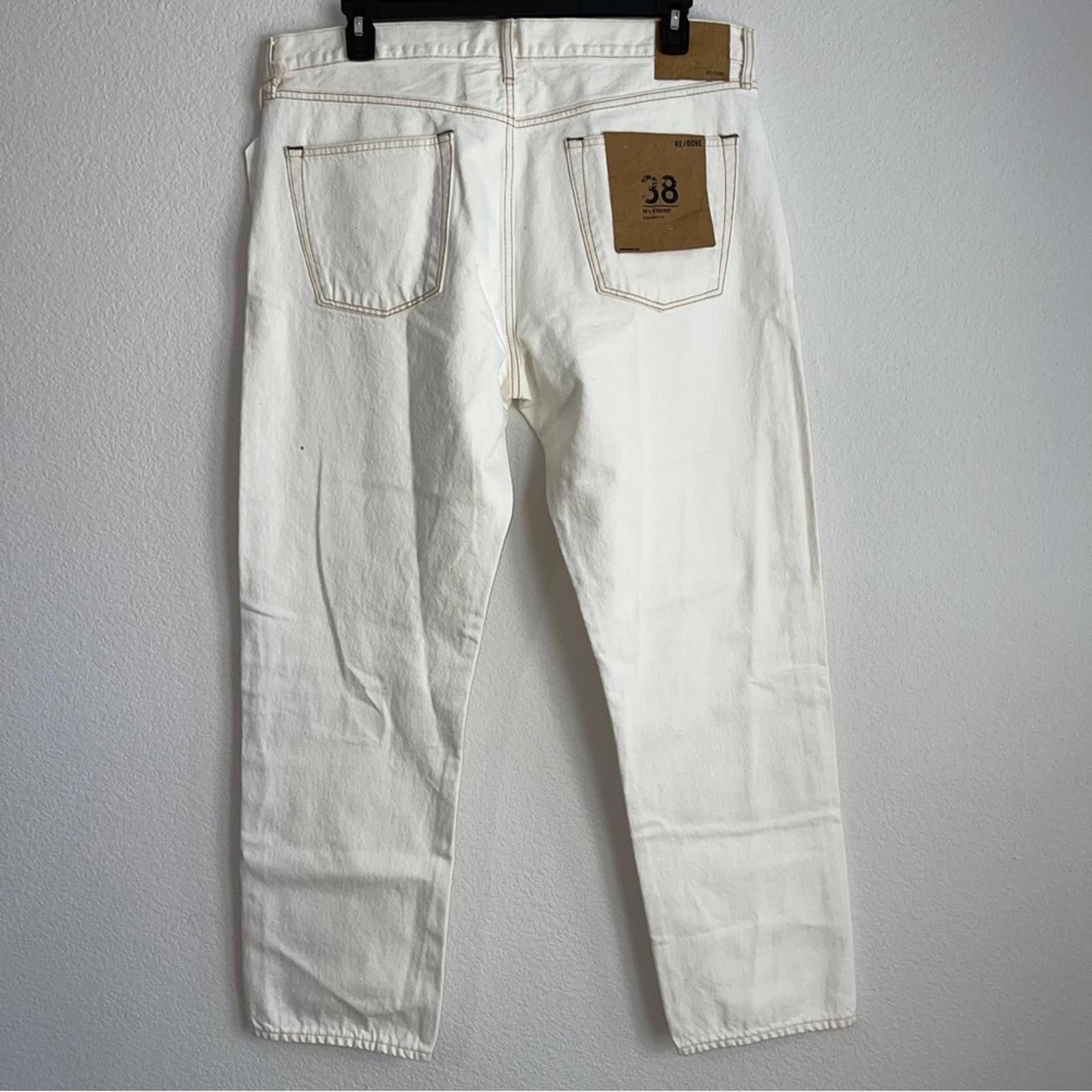RE/DONE 50s Straight Jeans in Faded White, Size 38 New w/Tag $295