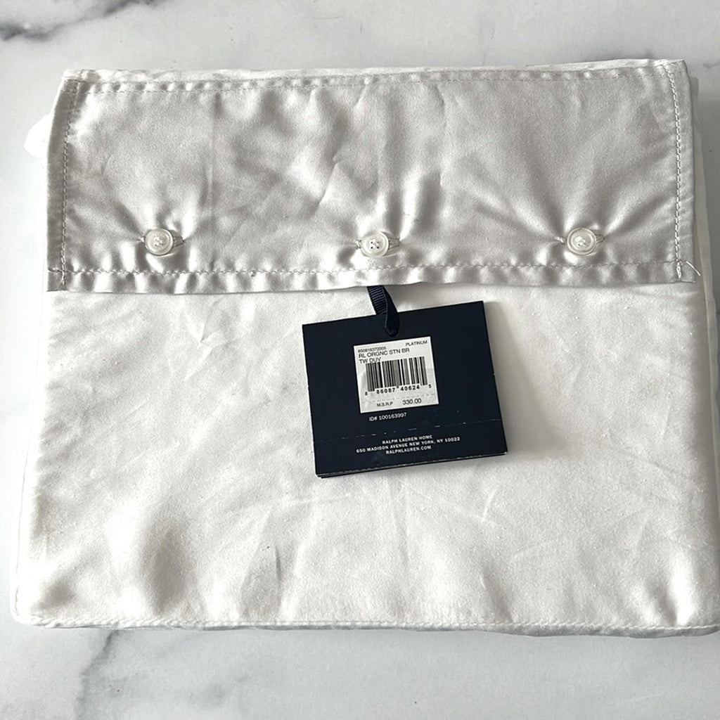 Ralph Lauren RL Organic Sateen Border Duvet Cover, Twin New w/Tag Retail $330