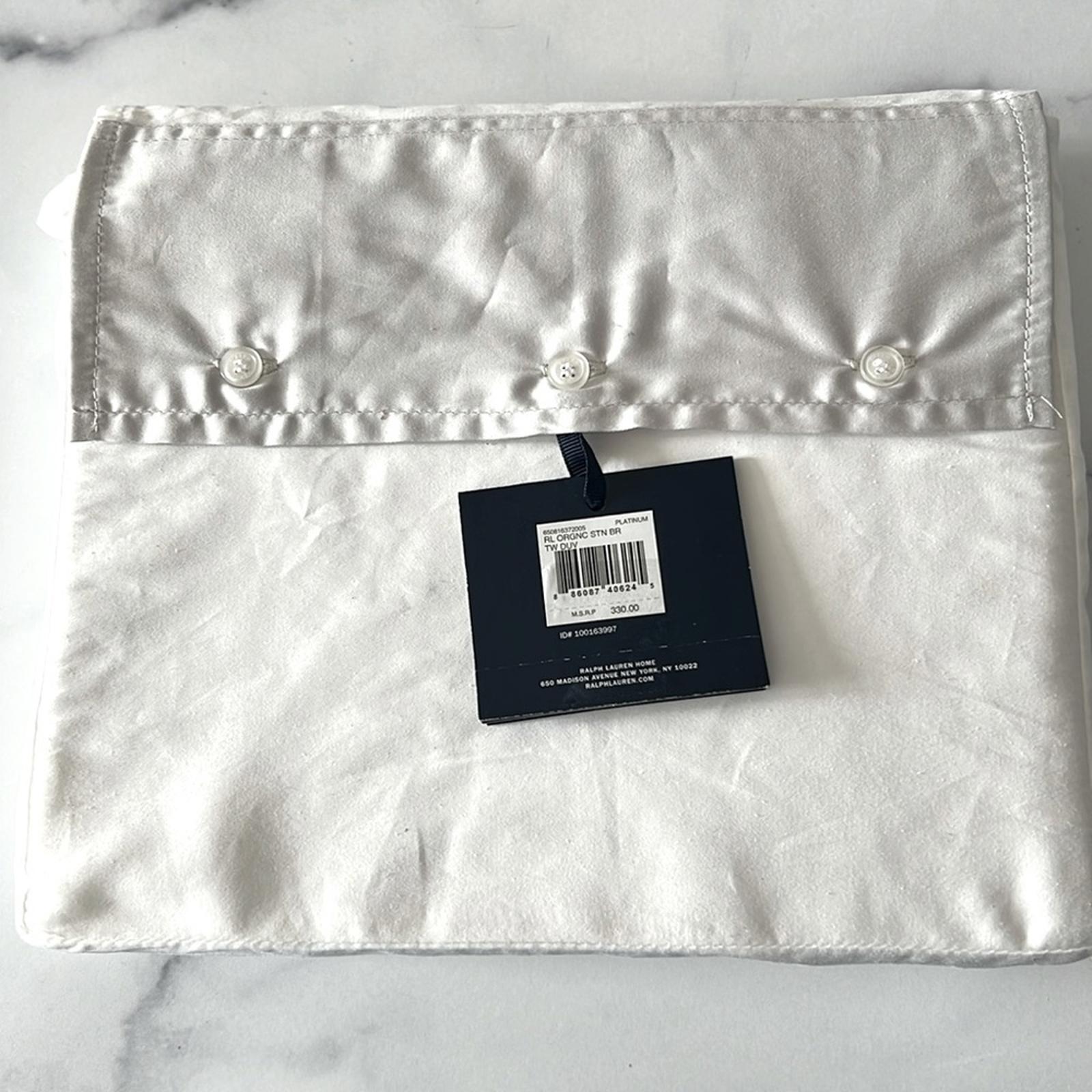 Ralph Lauren RL Organic Sateen Border Duvet Cover, Twin New w/Tag Retail $330