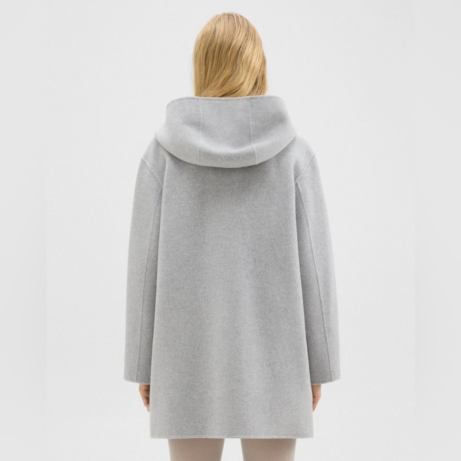 Theory Parka in Double-Face Wool-Cashmere in Melange Grey, Size M New w/Tag $895