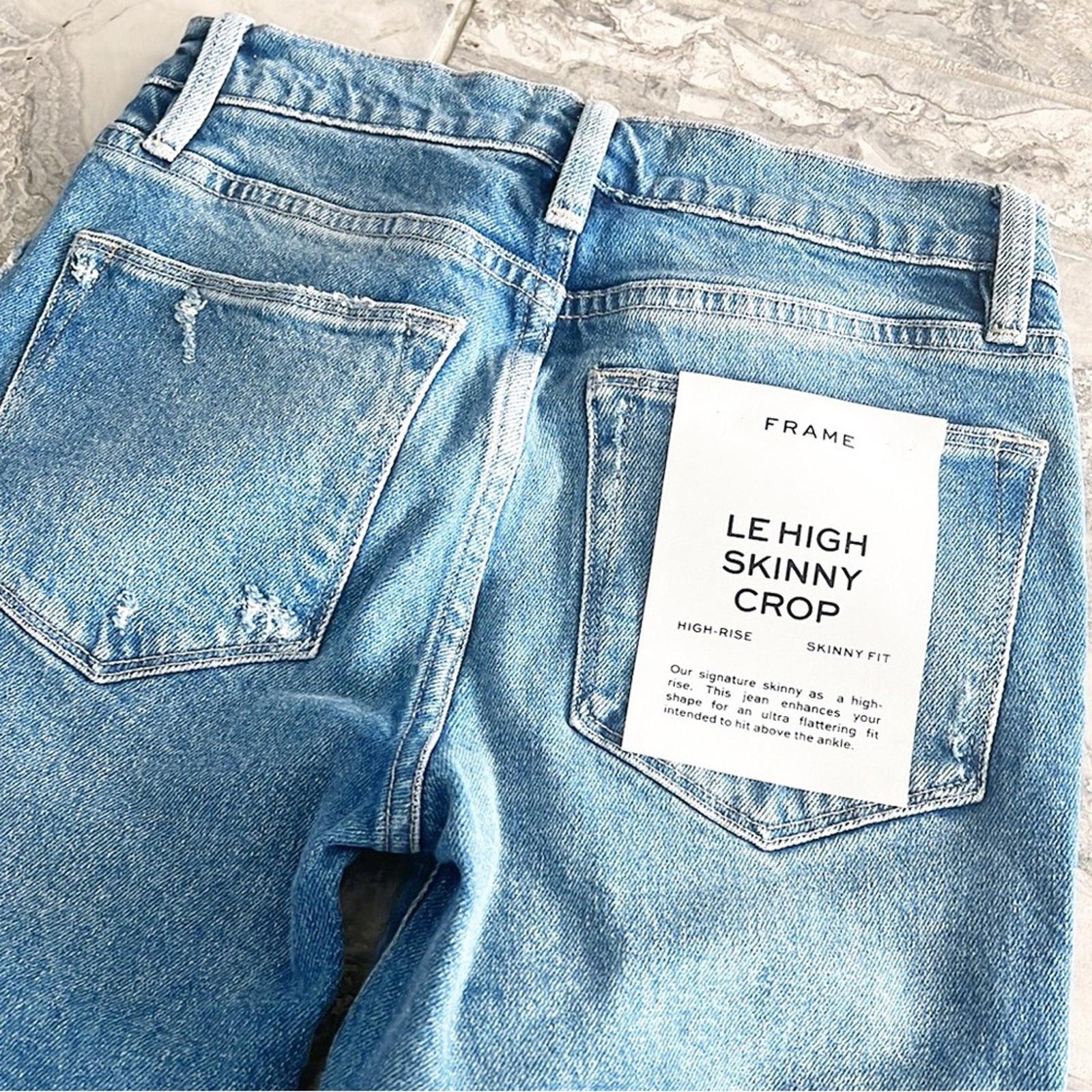 FRAME Le High Skinny Cropped Distressed High-Rise Skinny Jeans, Size 23 NWT $228
