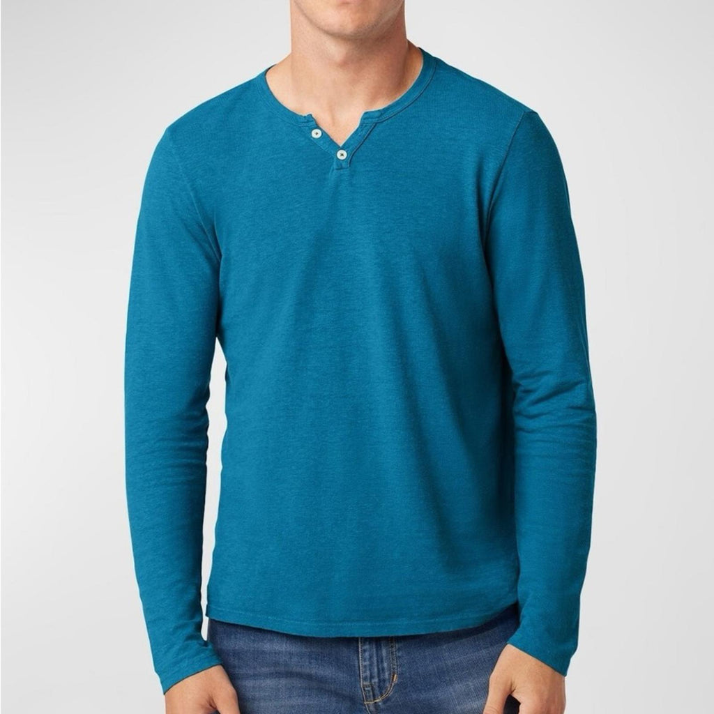 Joe's Jeans Men’s Wintz Henley Shirt in Atlantic Blue, Size XL