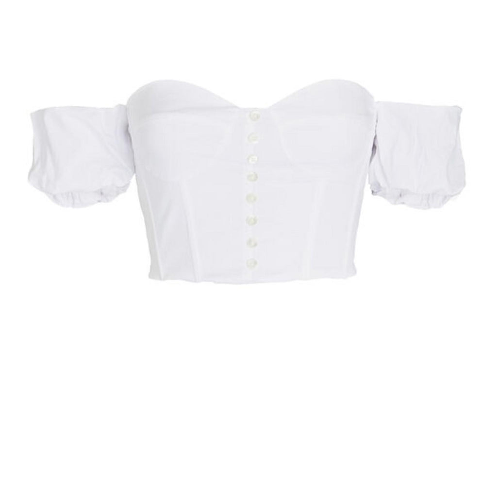 STAUD Revolve* Bouvier Crop Top in White, Size S New w/Tag Retail $245 SOLD OUT!