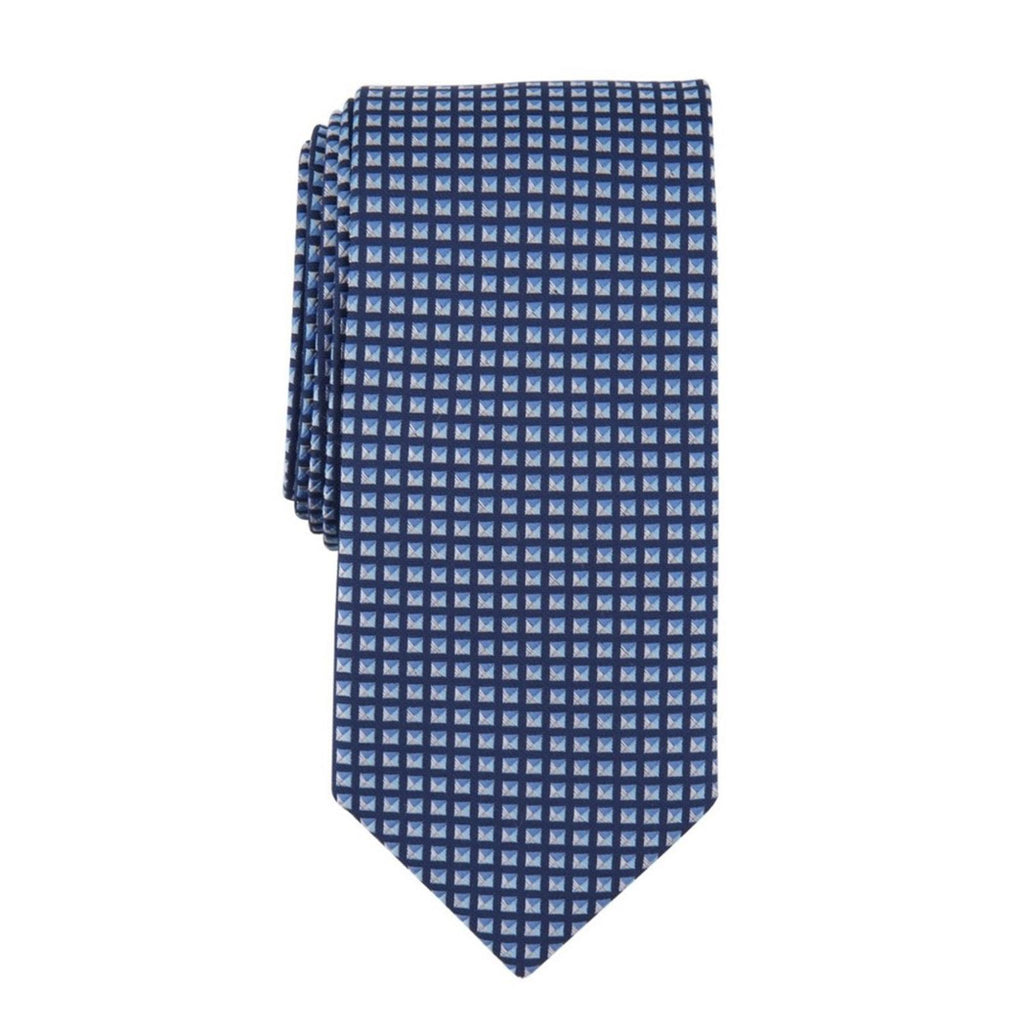 Michael Kors Silk Blend Dobson Geo-Print Tie in Navy, One Size, NWT