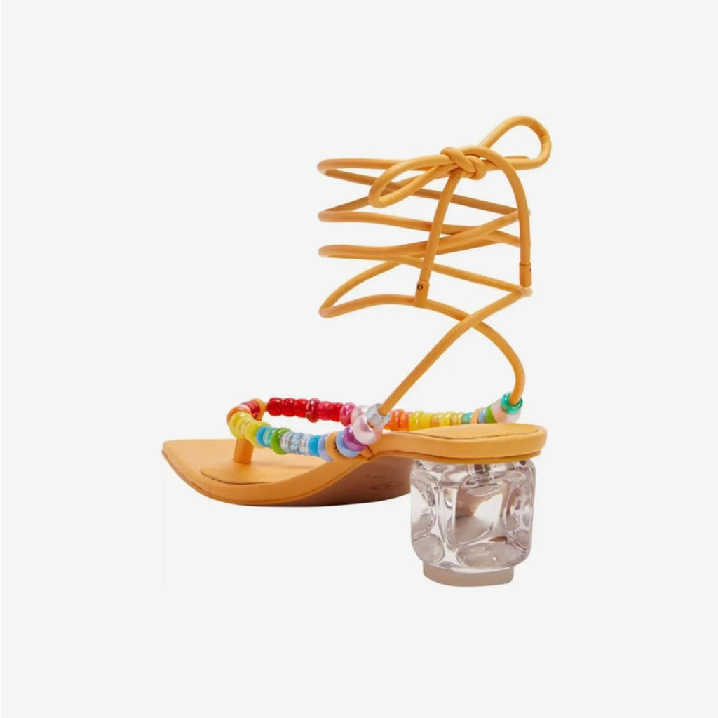 NEW Katy Perry The Cubie Bead Sandals, Honeycomb Yellow Size 7M/ 37 New in Box