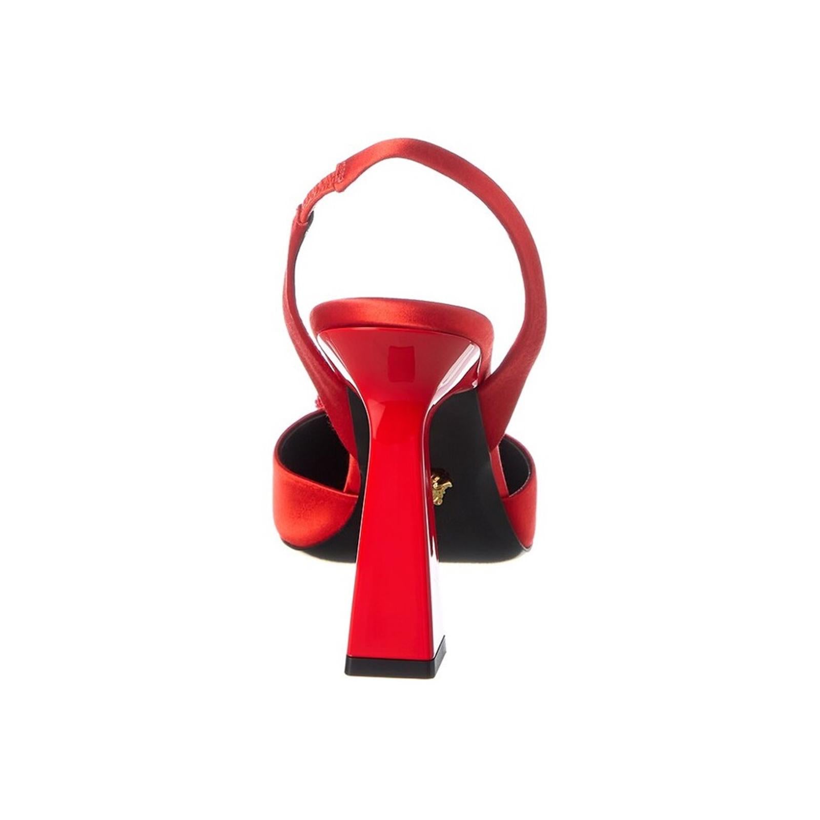 NEW Versace La Medusa Slingback Pump in Red, Size 36.5 New in Box
