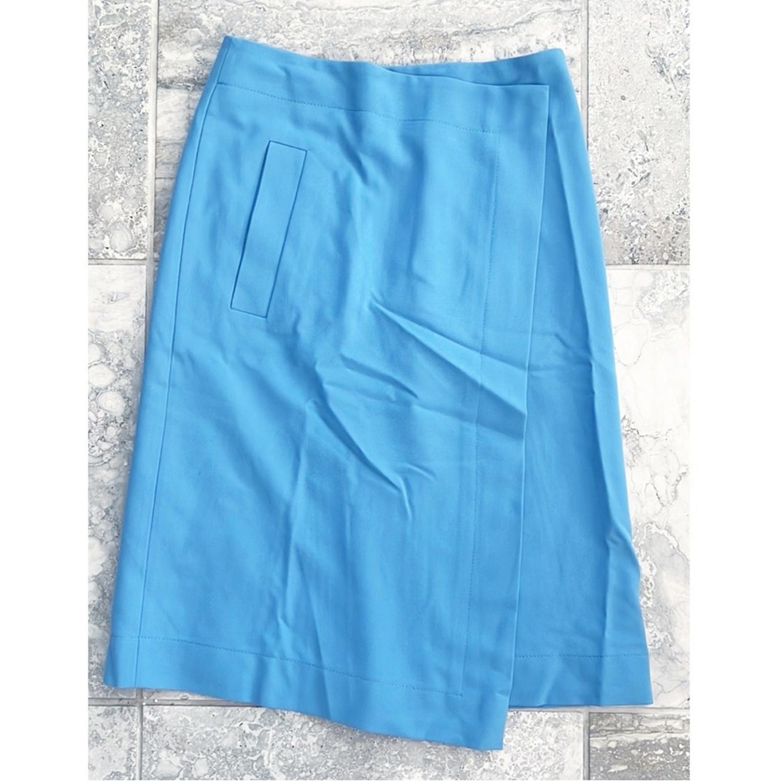 NEW Hugo Boss Vollemo Wrap Front A-Line Midi Skirt in Blue Size 4 New w/Tag