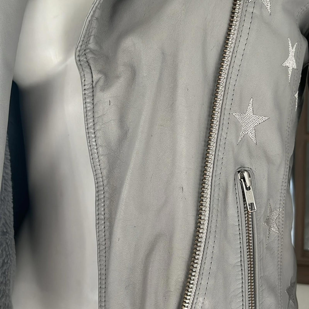 Samantha Sipos Seeing Stars Lambskin Leather Jacket, Size Small Retail $1,895