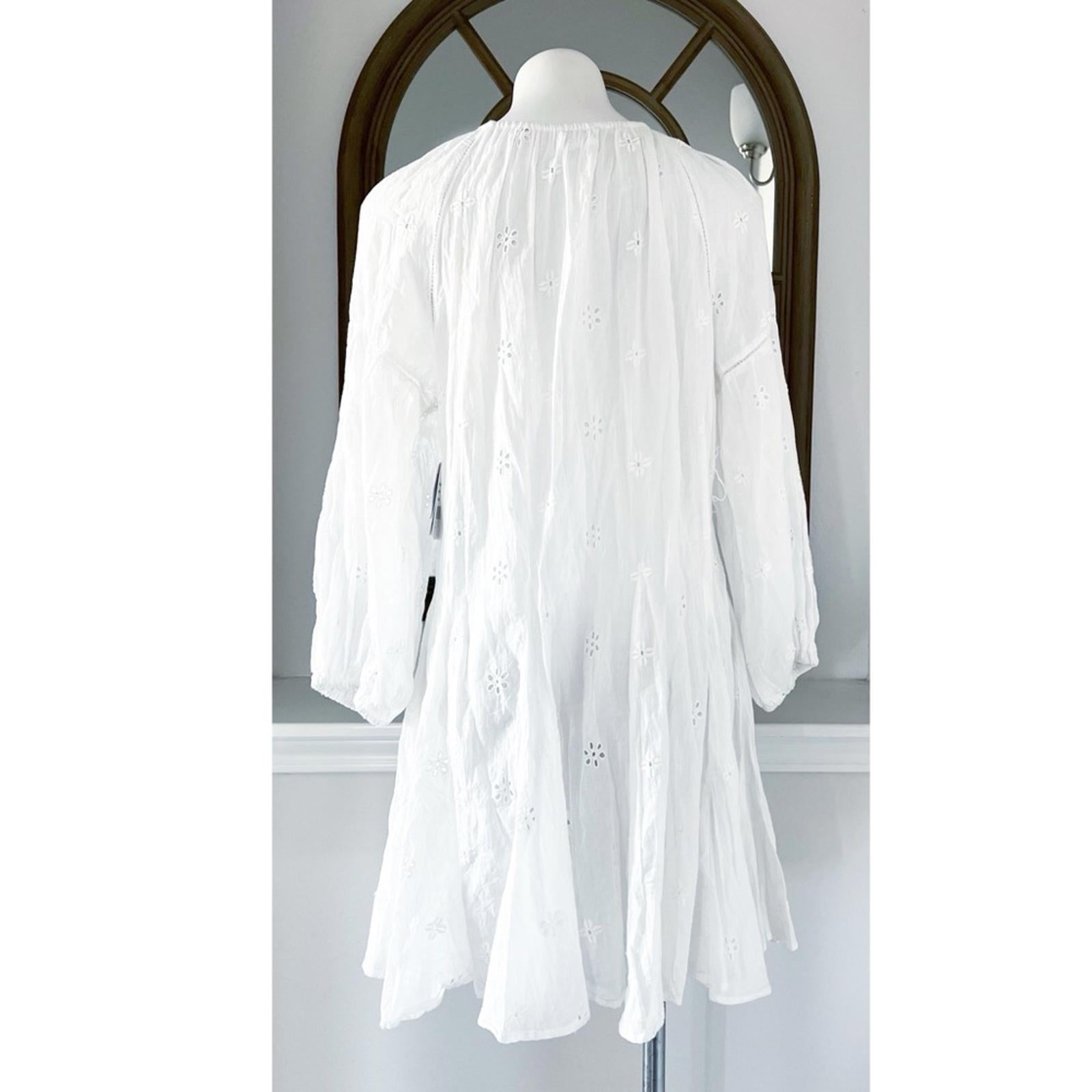 Velvet by Graham & Spencer Gracie Eyelet Dress/Swim in White, Size L NEW $216