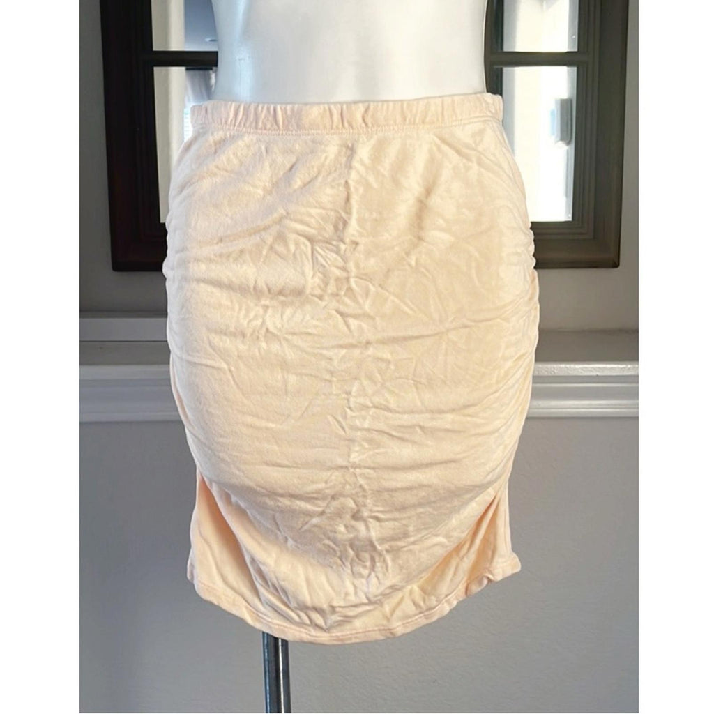 Sundry Anthropologie Peach Mini Skirt w/Side Ruching, Size 2(Medium) Retail $106