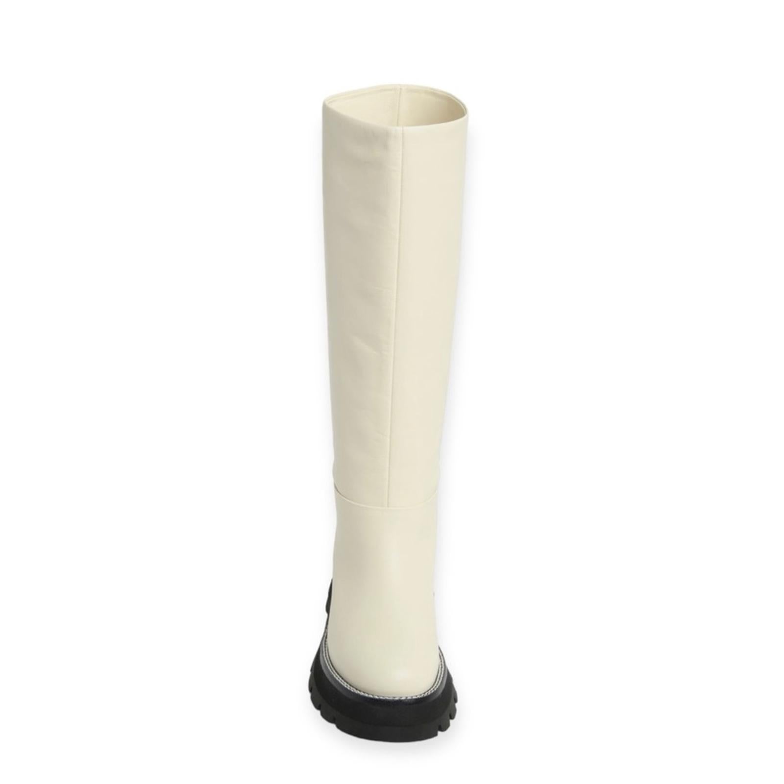 3.1 Phillip Lim Kate Lug Sole Knee High Boots, Bone/Black Size 38.5 New w/o Box