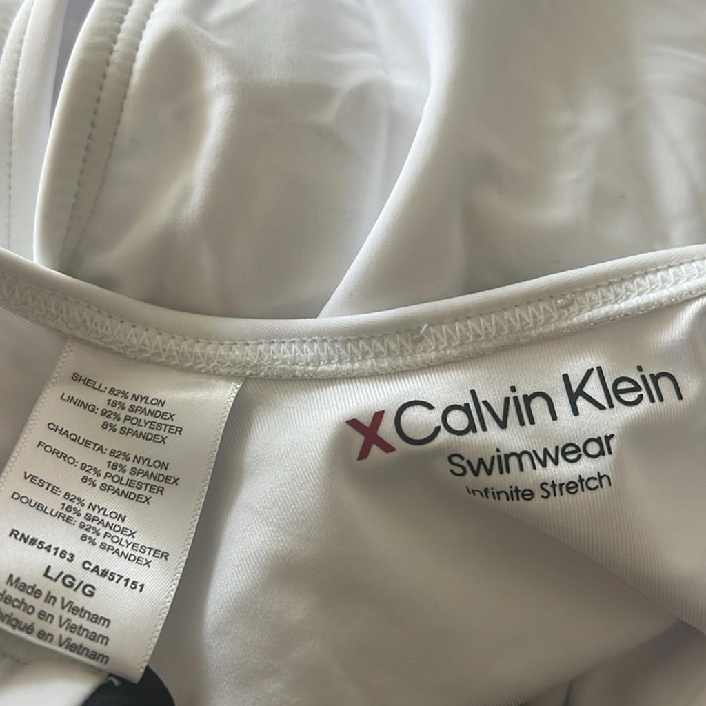 Calvin Klein Classic Over The Shoulder One Piece Swimsuit, Size L NEW w/Tag