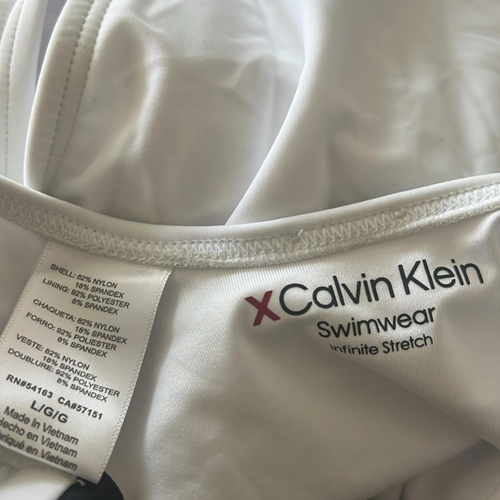 Calvin Klein Classic Over The Shoulder One Piece Swimsuit, Size L NEW w/Tag