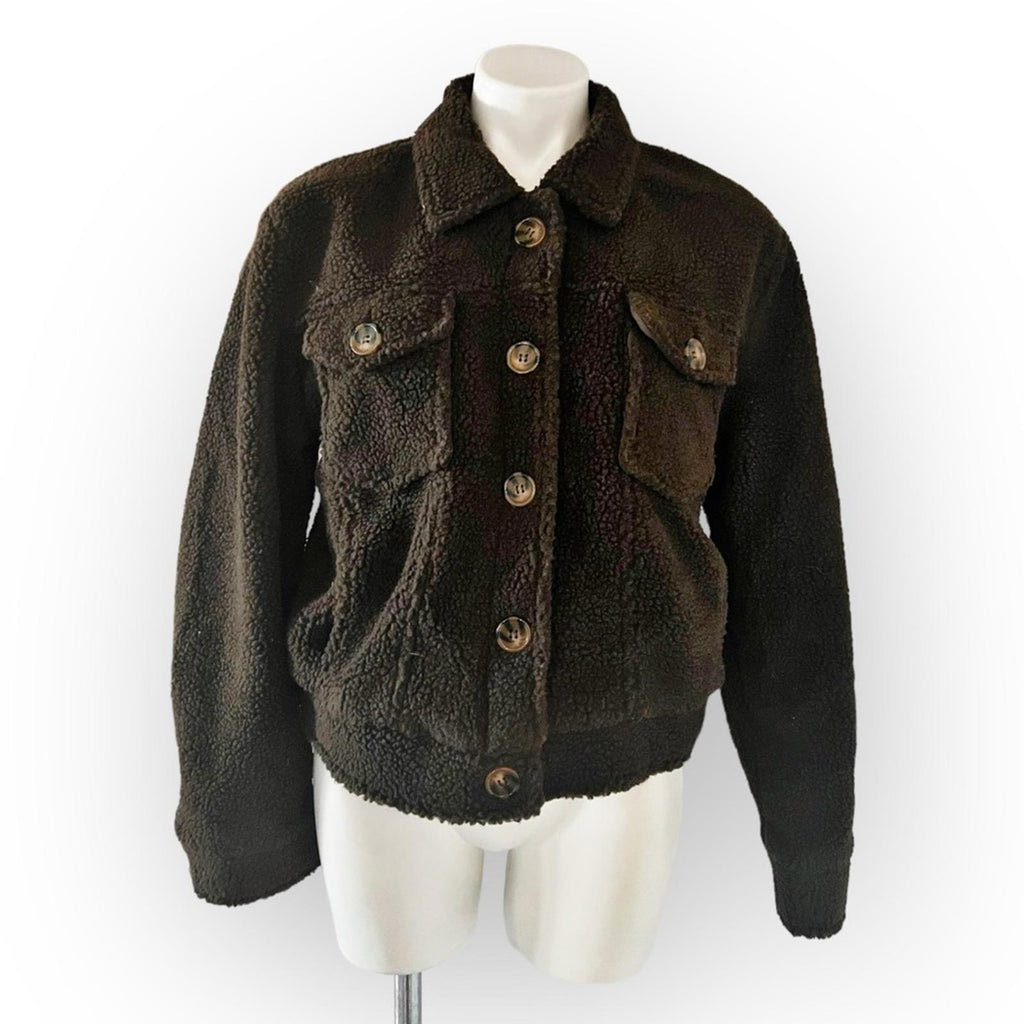 NWT Ashley Vintage Charm Sherpa Jacket in Brown Bracken  Size L New w/Tag