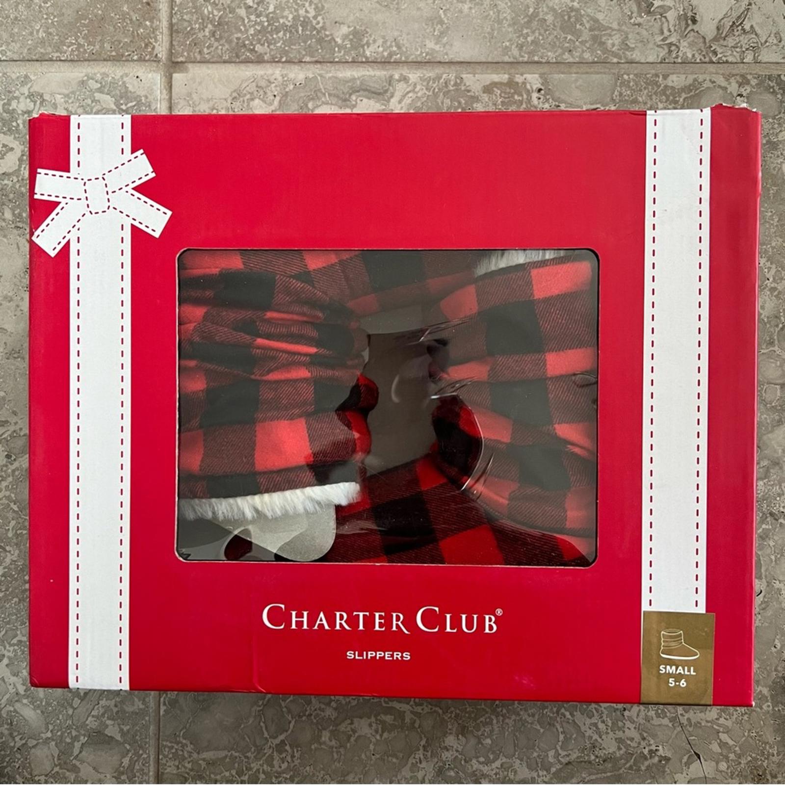 Charter Club Buffalo Check Slouch Boot Slippers S(5-6) Buffalo Check New in Box
