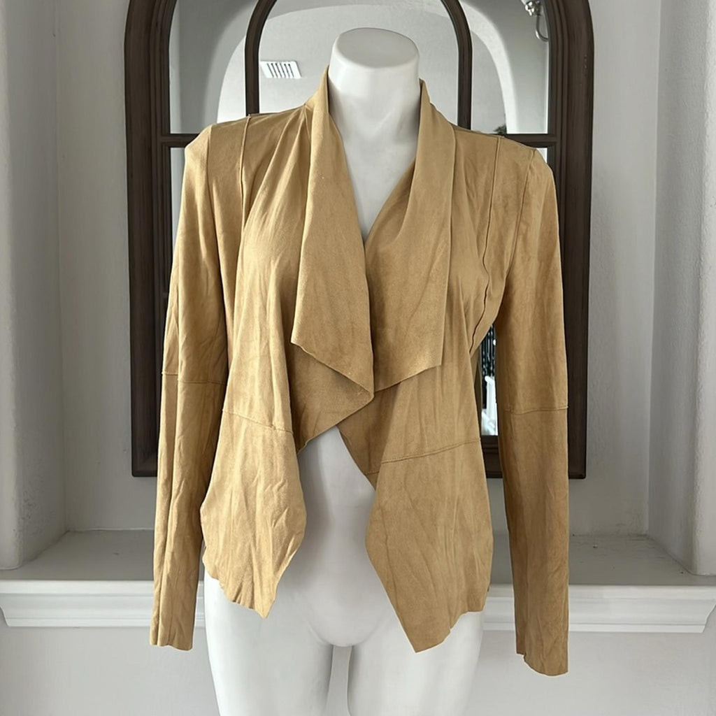 Bagatelle Faux-Suede Drape-Front Jacket, Size M New w/Tag