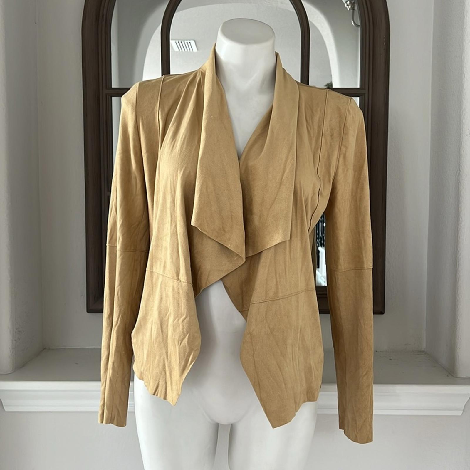 Bagatelle Faux-Suede Drape-Front Jacket, Size M New w/Tag