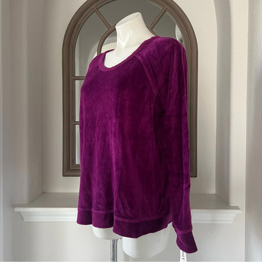 WILT Velour Raglan Sweatshirt in Magnolia Purple, Size M, New w/Tag