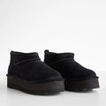 BearPaw Retro Super Shorty Platform Leather Ankle Boots, NWT, Size 9