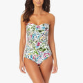 Anne Cole Twist Front Shirred One Piece Swimsuit, Size 6 NEW w/Tag