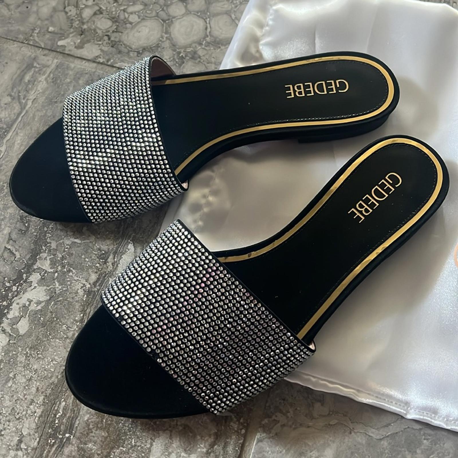 Gedebe Women's Cassis Embellished Slide Sandals, Size 38 New in Box $725