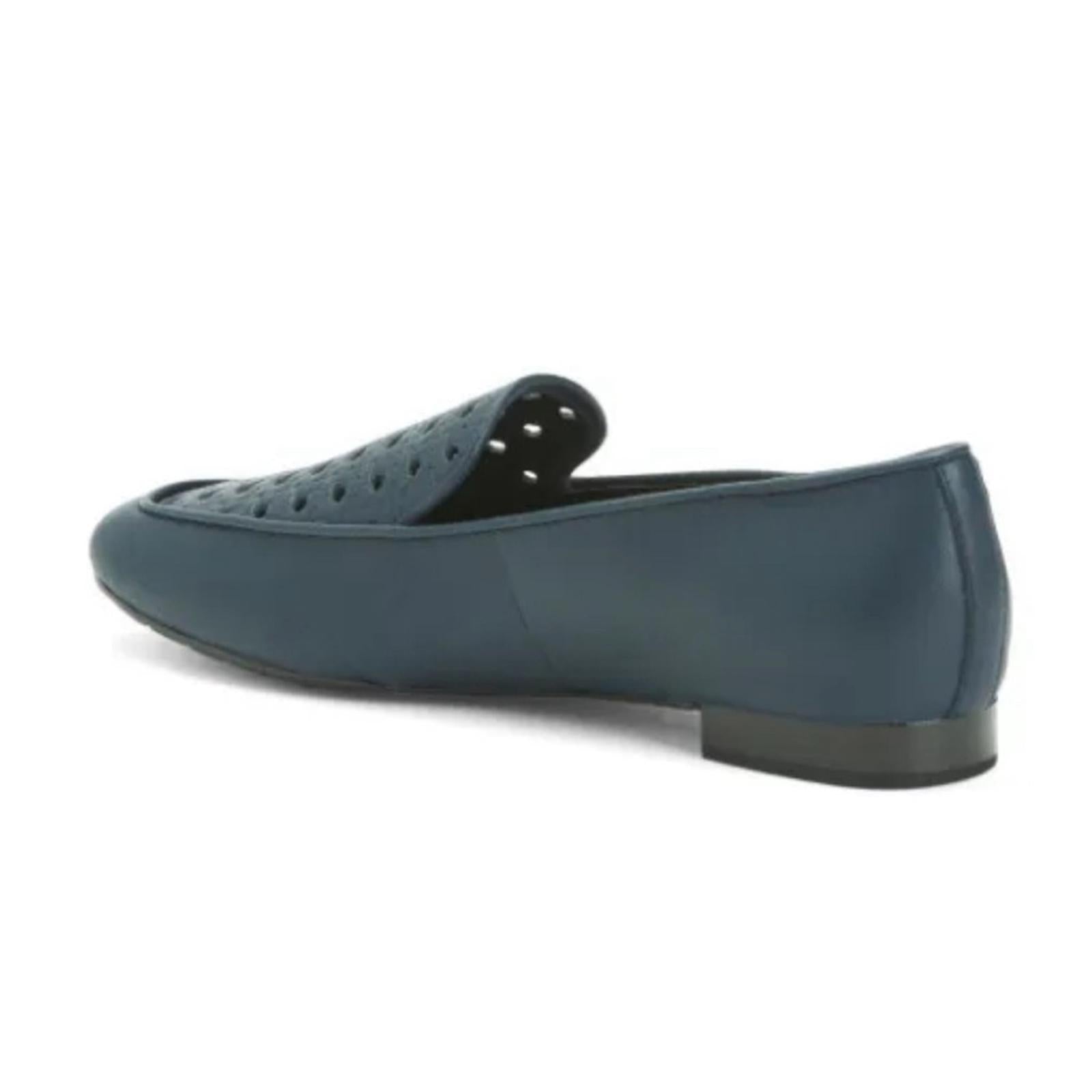 NEW Donald J.Pliner Honey Leather Loafers in Navy, Size 8 No Box Retail $198