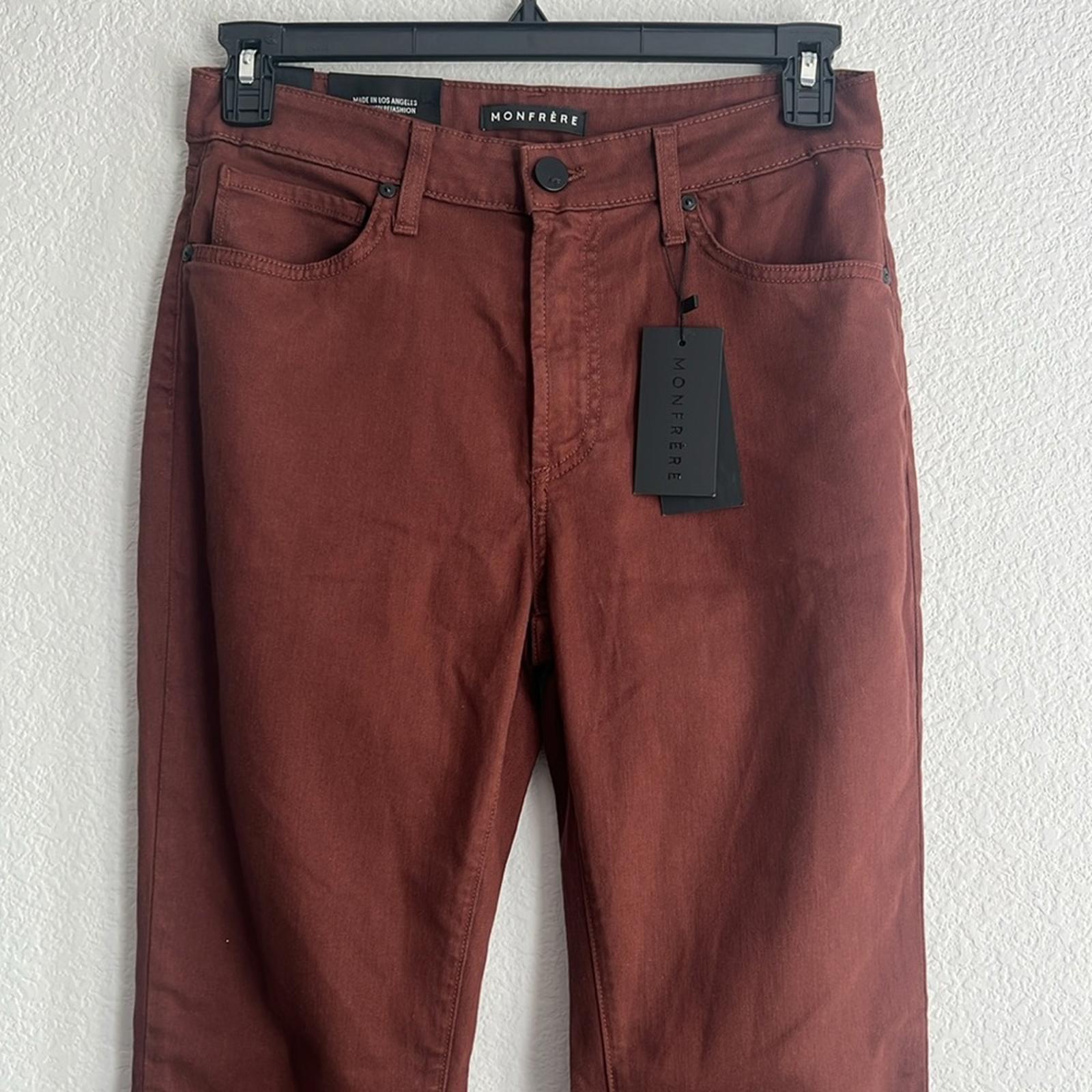 Monfrère Brando High Rise Slim Fit Jeans in Brown, NWT, Size 31
