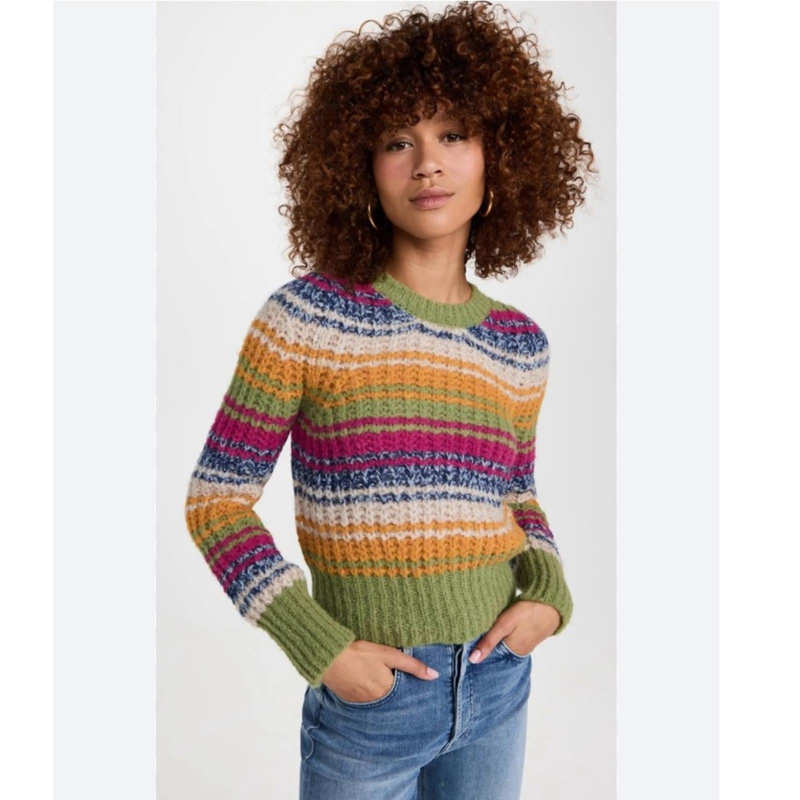 NEW MOTHER The Inset Puff Sleeve Jumper Sweater, Size L New w/Tag Retail $325