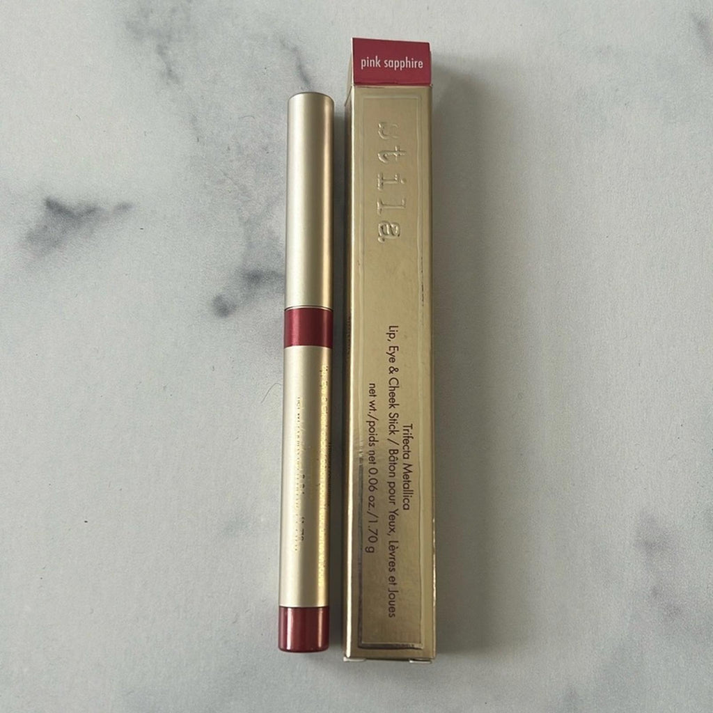 Stila Trifecta Lip, Eye, & Cheek Stick, Metallica Pink Sapphire New in Box