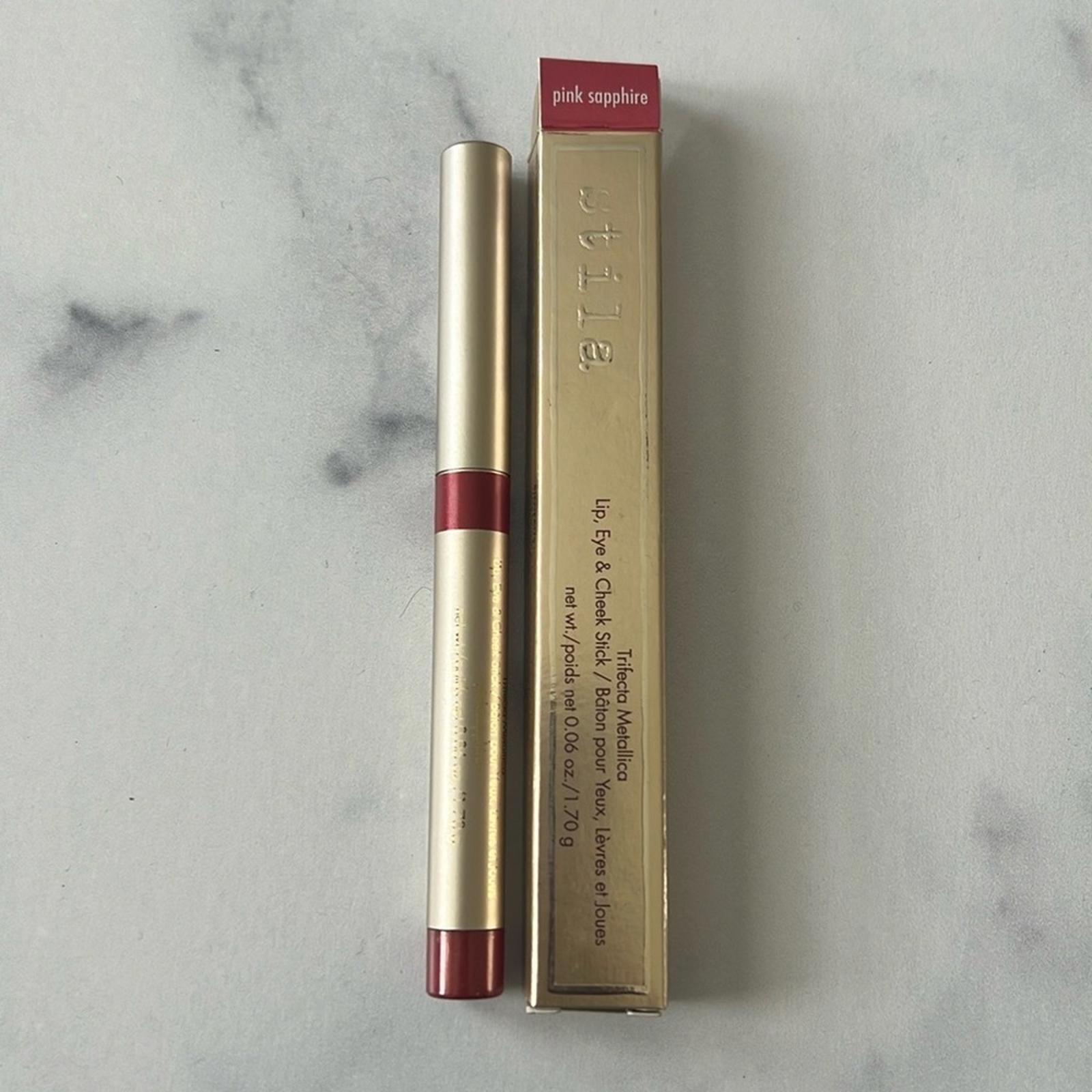 Stila Trifecta Lip, Eye, & Cheek Stick, Metallica Pink Sapphire New in Box