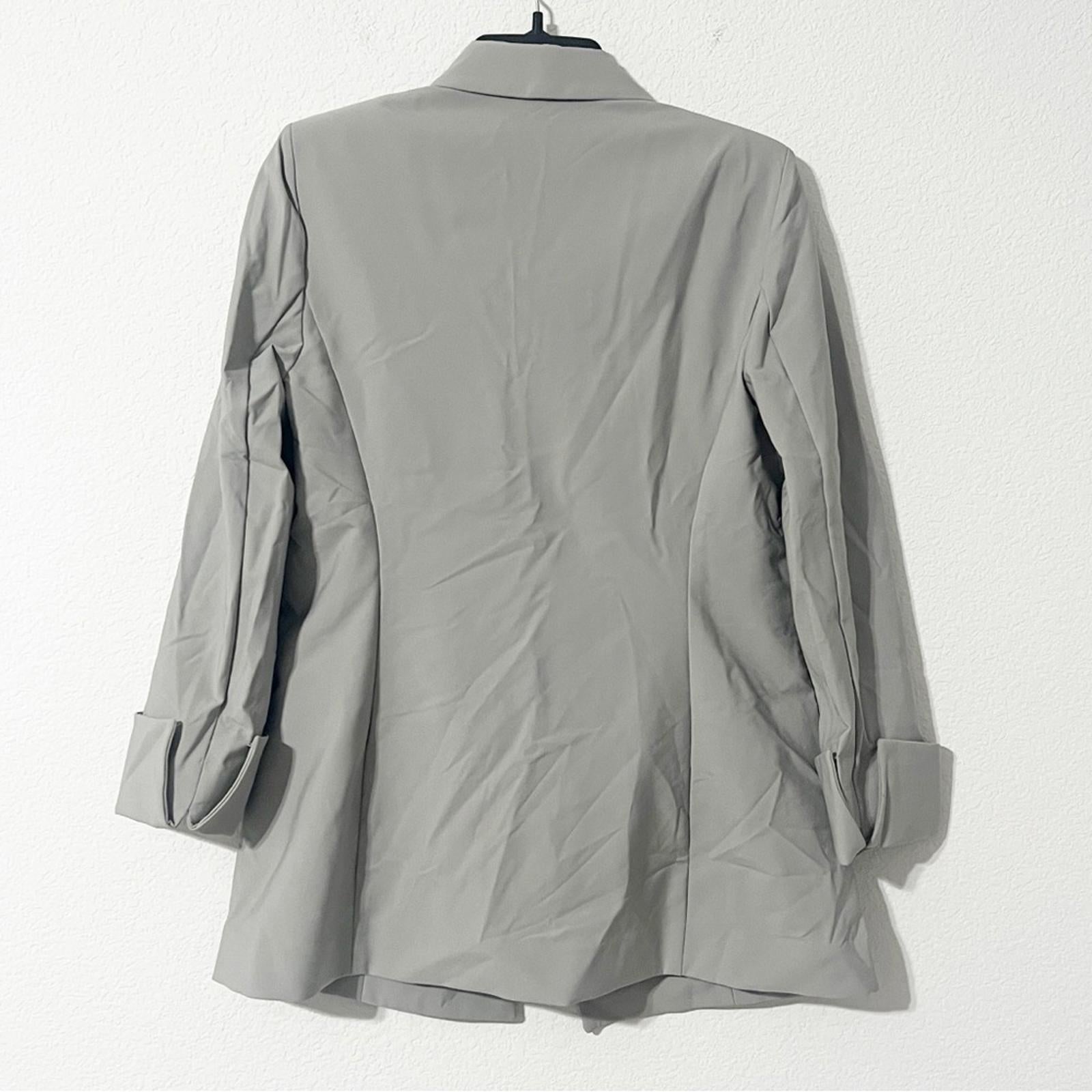 Calvin Klein Infinite Stretch Open-Front Blazer in Grey, Size 6, Retail $139