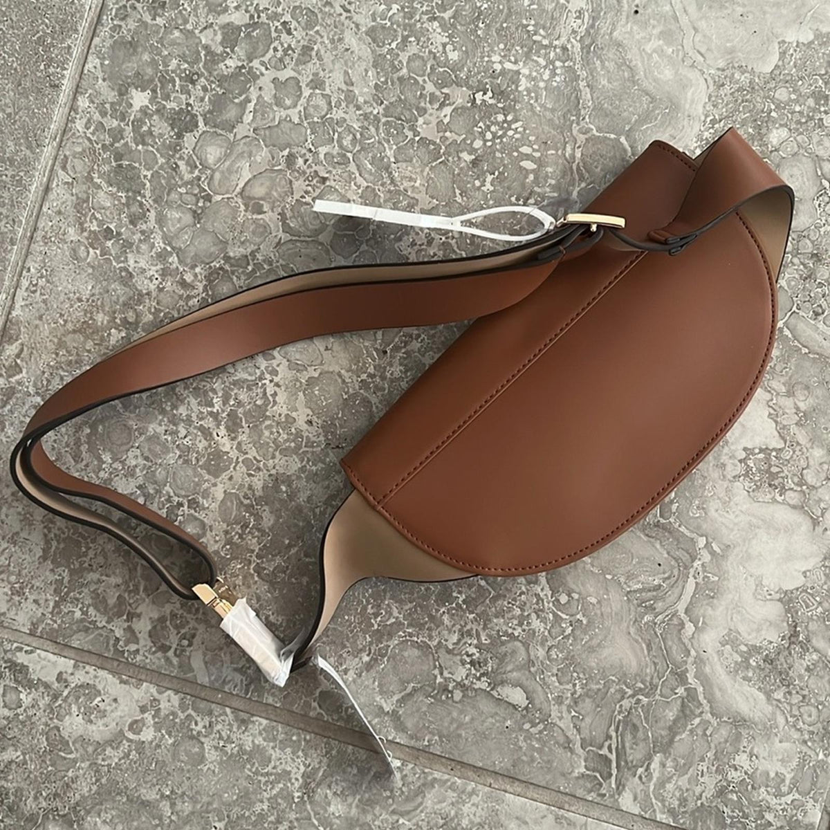 NWT Michael Kors Genuine Leather Fanny Pack Belt Bag, Brown Size S/M New w/Tag