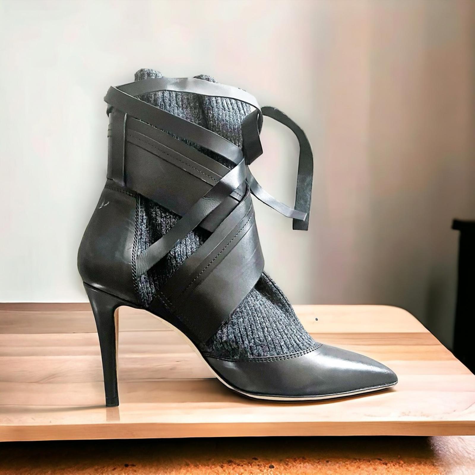 IRO Leather & Knit Sock Booties, Black Size FR41 | EU38 New in Box Retail 345 €