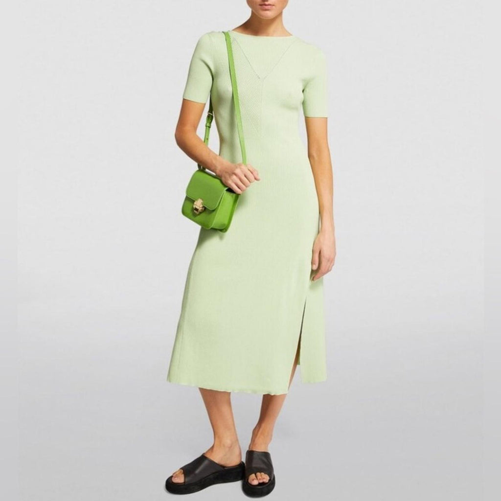 Maje Tie-Back Midi Dress in Green, Size EU 38/ US M, New w/Tag $415