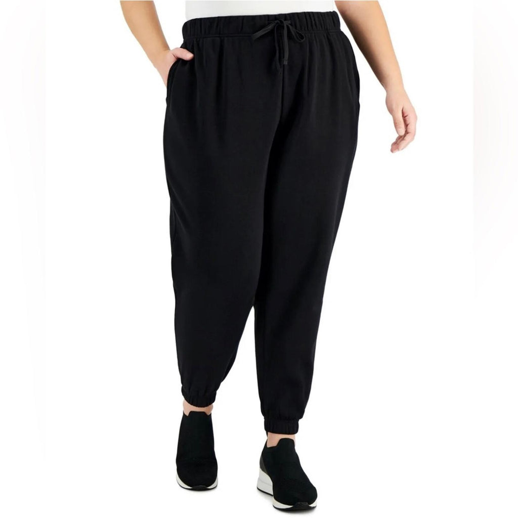 ID Pull-On Fleece Lined Jogger Pants in Black, Plus Size 2X New w/Tag