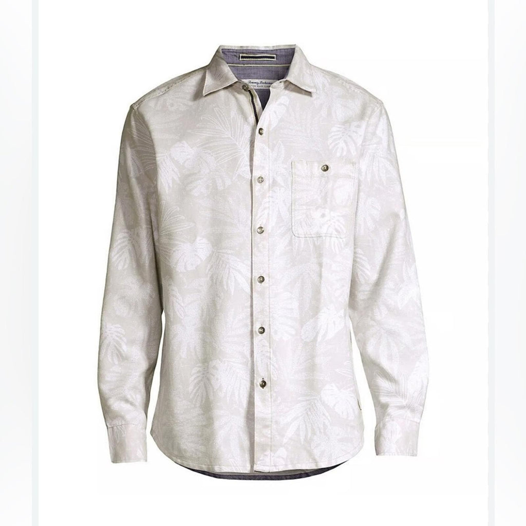 Tommy Bahama Canyon Beach Cloudy Fronds Flannel Button-Up Shirt in Asheen, XXXL