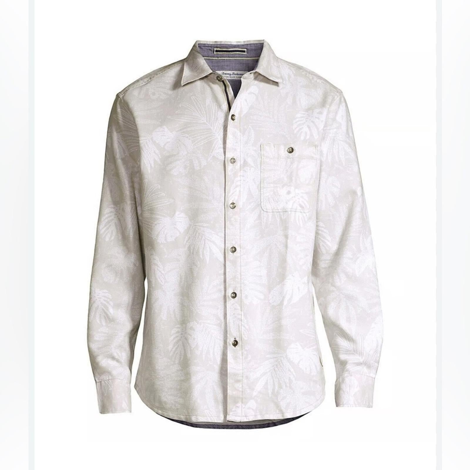 Tommy Bahama Canyon Beach Cloudy Fronds Flannel Button-Up Shirt in Asheen, XXXL